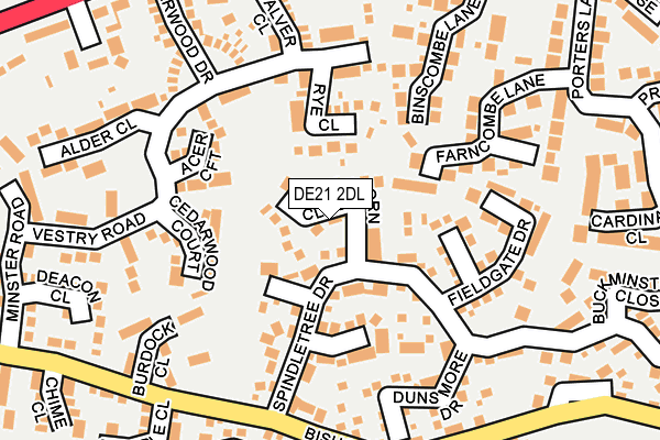 DE21 2DL map - OS OpenMap – Local (Ordnance Survey)