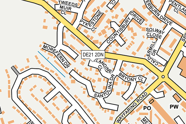 DE21 2DN map - OS OpenMap – Local (Ordnance Survey)