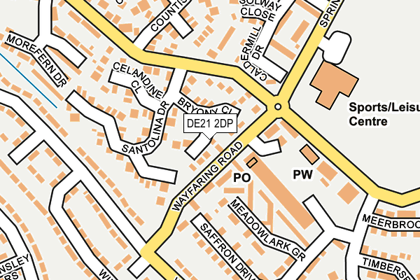 DE21 2DP map - OS OpenMap – Local (Ordnance Survey)