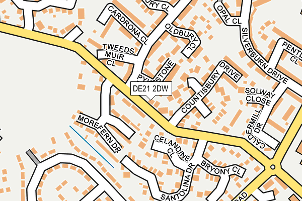 DE21 2DW map - OS OpenMap – Local (Ordnance Survey)