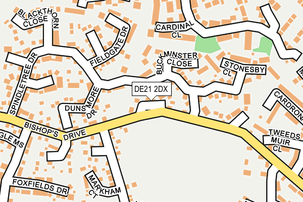 DE21 2DX map - OS OpenMap – Local (Ordnance Survey)