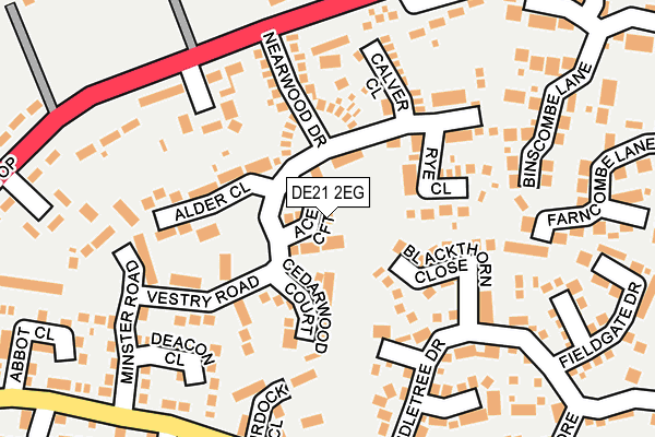 DE21 2EG map - OS OpenMap – Local (Ordnance Survey)