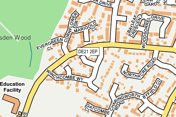 DE21 2EP map - OS OpenMap – Local (Ordnance Survey)