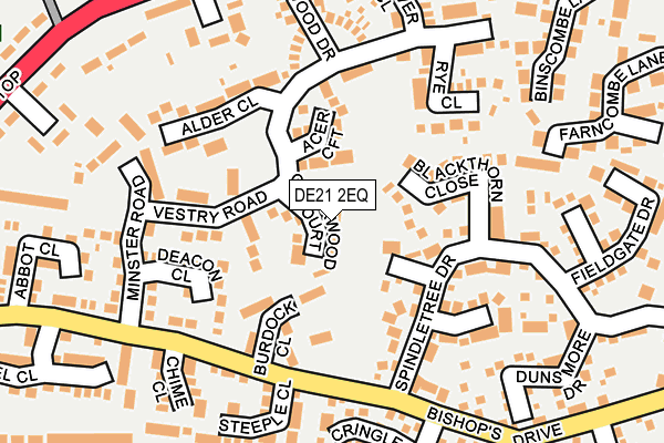 DE21 2EQ map - OS OpenMap – Local (Ordnance Survey)