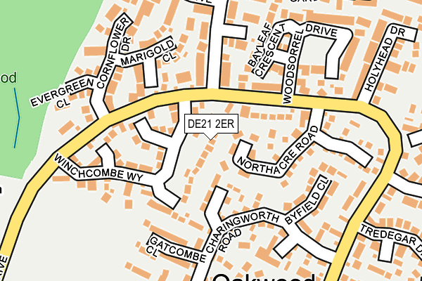 DE21 2ER map - OS OpenMap – Local (Ordnance Survey)