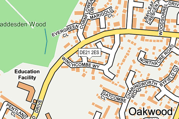 DE21 2ES map - OS OpenMap – Local (Ordnance Survey)