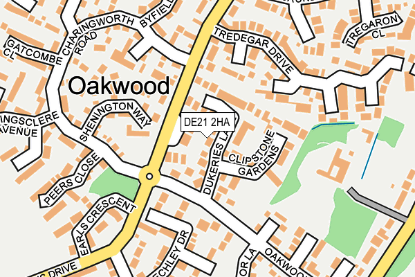 DE21 2HA map - OS OpenMap – Local (Ordnance Survey)