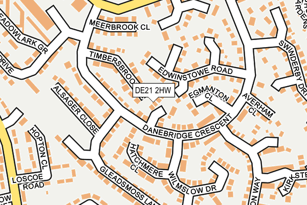 DE21 2HW map - OS OpenMap – Local (Ordnance Survey)