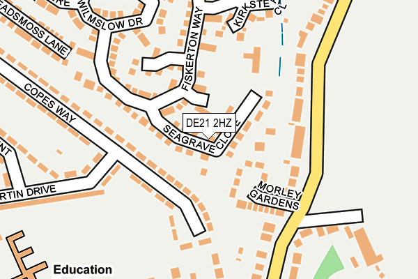 DE21 2HZ map - OS OpenMap – Local (Ordnance Survey)