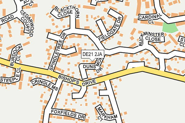 DE21 2JA map - OS OpenMap – Local (Ordnance Survey)