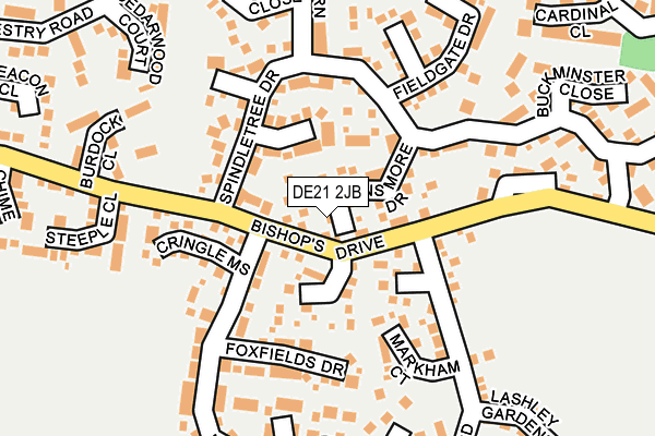 DE21 2JB map - OS OpenMap – Local (Ordnance Survey)