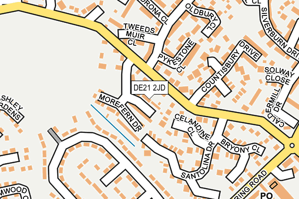DE21 2JD map - OS OpenMap – Local (Ordnance Survey)