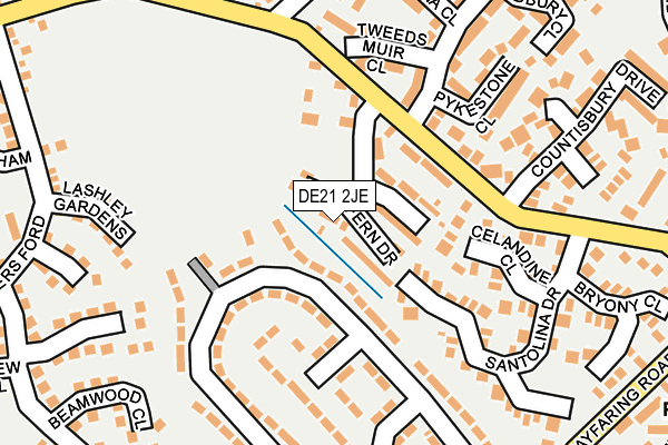 DE21 2JE map - OS OpenMap – Local (Ordnance Survey)