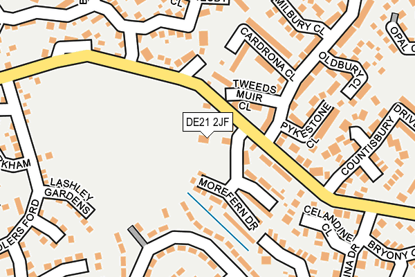 DE21 2JF map - OS OpenMap – Local (Ordnance Survey)