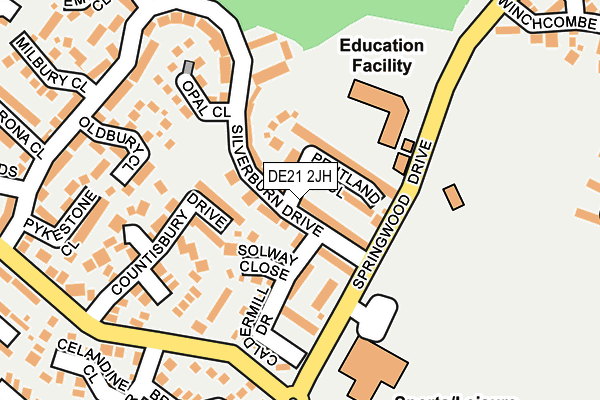 DE21 2JH map - OS OpenMap – Local (Ordnance Survey)
