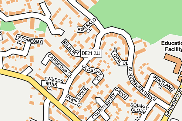 DE21 2JJ map - OS OpenMap – Local (Ordnance Survey)