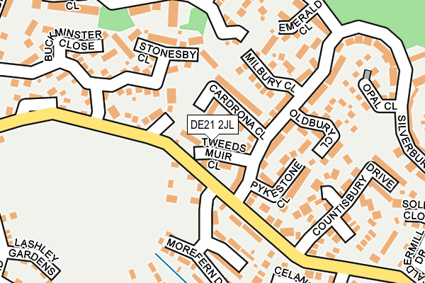 DE21 2JL map - OS OpenMap – Local (Ordnance Survey)