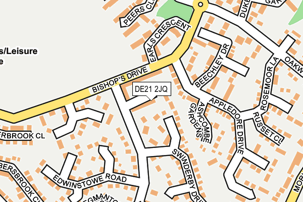 DE21 2JQ map - OS OpenMap – Local (Ordnance Survey)