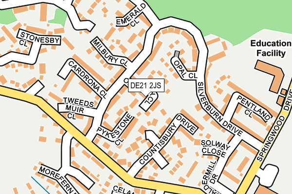 DE21 2JS map - OS OpenMap – Local (Ordnance Survey)