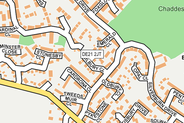 DE21 2JT map - OS OpenMap – Local (Ordnance Survey)