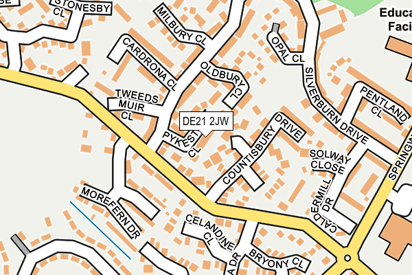 DE21 2JW map - OS OpenMap – Local (Ordnance Survey)