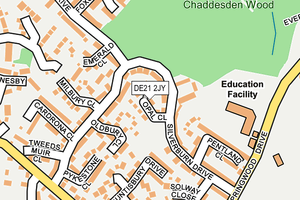 DE21 2JY map - OS OpenMap – Local (Ordnance Survey)