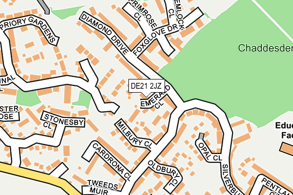 DE21 2JZ map - OS OpenMap – Local (Ordnance Survey)