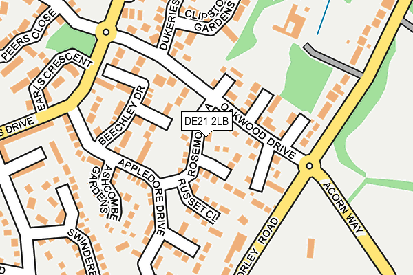 DE21 2LB map - OS OpenMap – Local (Ordnance Survey)