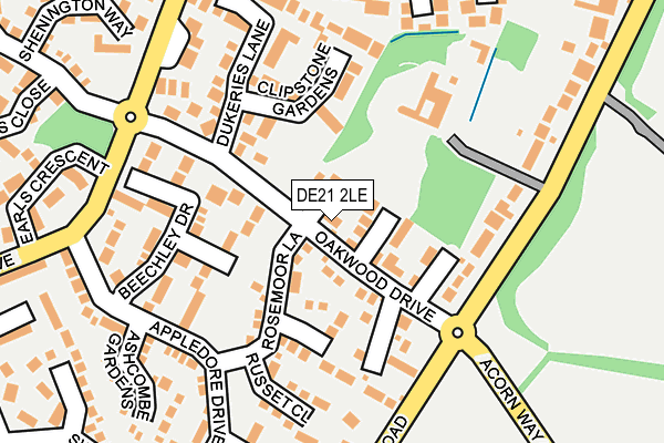 DE21 2LE map - OS OpenMap – Local (Ordnance Survey)