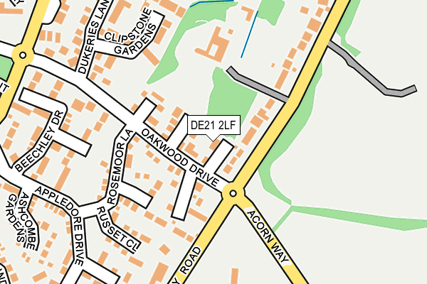 DE21 2LF map - OS OpenMap – Local (Ordnance Survey)