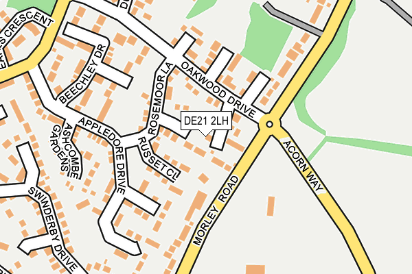 DE21 2LH map - OS OpenMap – Local (Ordnance Survey)