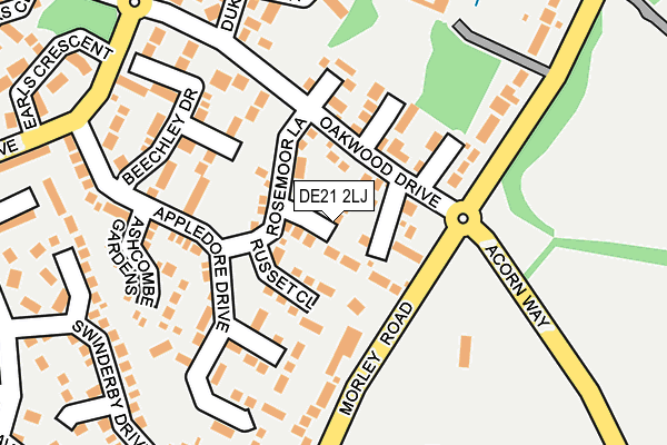DE21 2LJ map - OS OpenMap – Local (Ordnance Survey)