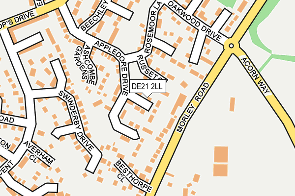 DE21 2LL map - OS OpenMap – Local (Ordnance Survey)