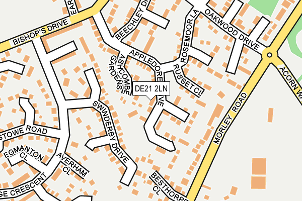 DE21 2LN map - OS OpenMap – Local (Ordnance Survey)
