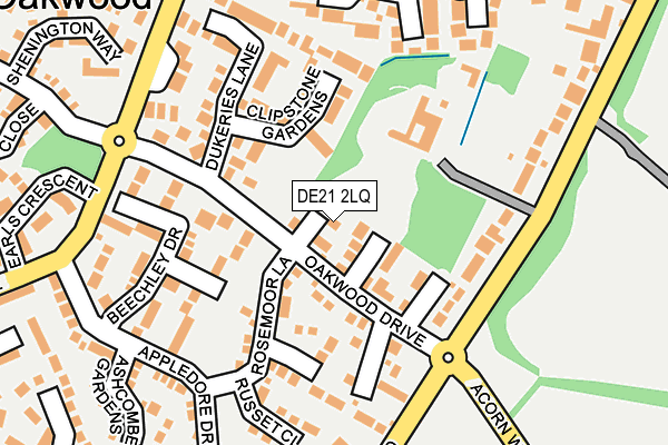 DE21 2LQ map - OS OpenMap – Local (Ordnance Survey)