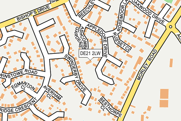 DE21 2LW map - OS OpenMap – Local (Ordnance Survey)