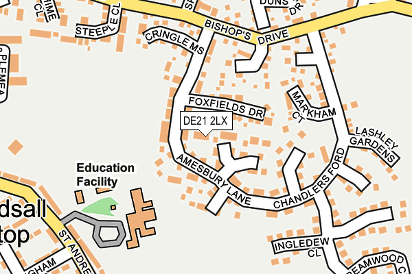 DE21 2LX map - OS OpenMap – Local (Ordnance Survey)