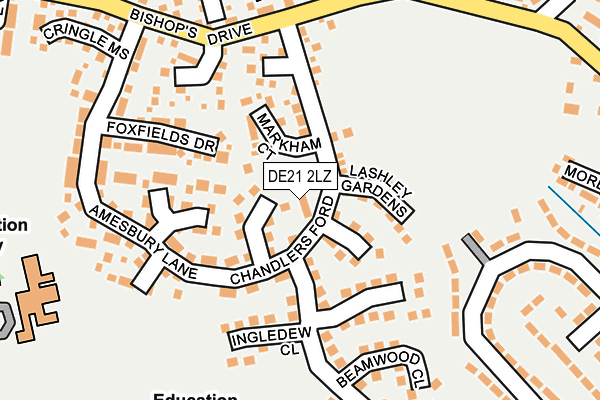 DE21 2LZ map - OS OpenMap – Local (Ordnance Survey)