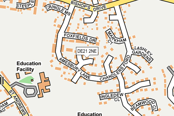DE21 2NE map - OS OpenMap – Local (Ordnance Survey)