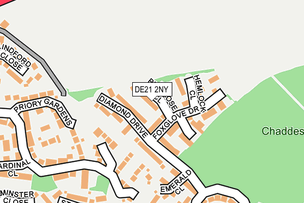 DE21 2NY map - OS OpenMap – Local (Ordnance Survey)