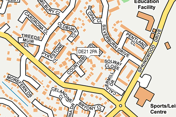 DE21 2PA map - OS OpenMap – Local (Ordnance Survey)