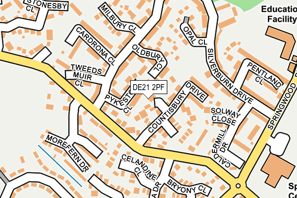 DE21 2PF map - OS OpenMap – Local (Ordnance Survey)