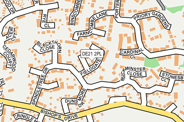 DE21 2PL map - OS OpenMap – Local (Ordnance Survey)