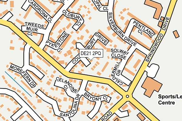 DE21 2PQ map - OS OpenMap – Local (Ordnance Survey)