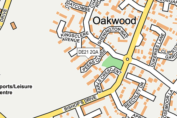 DE21 2QA map - OS OpenMap – Local (Ordnance Survey)