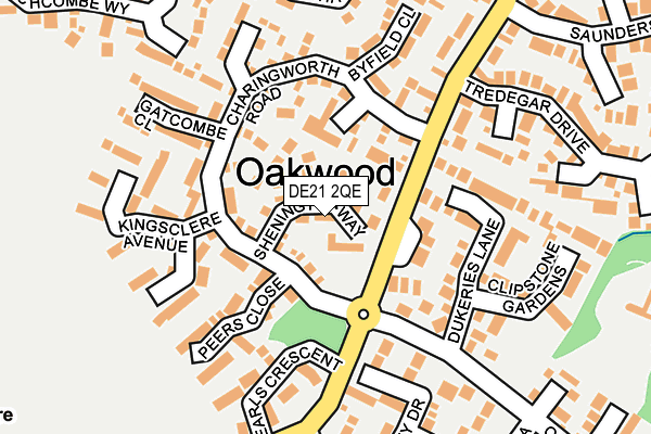 DE21 2QE map - OS OpenMap – Local (Ordnance Survey)