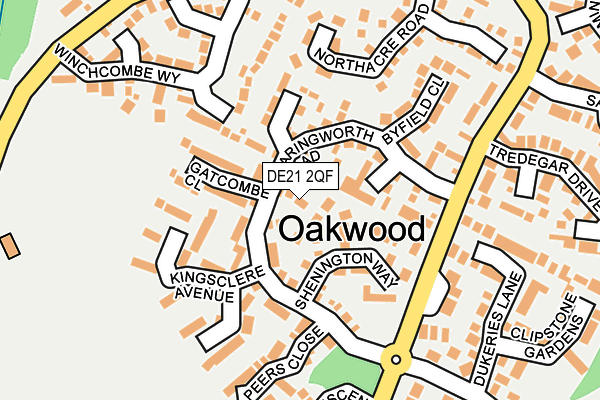 DE21 2QF map - OS OpenMap – Local (Ordnance Survey)