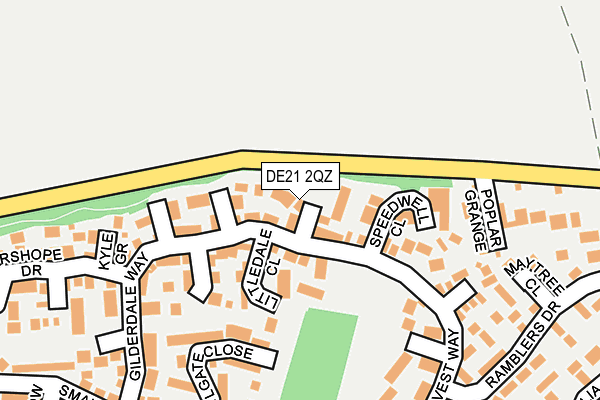 DE21 2QZ map - OS OpenMap – Local (Ordnance Survey)