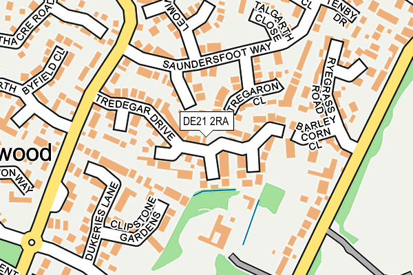 DE21 2RA map - OS OpenMap – Local (Ordnance Survey)