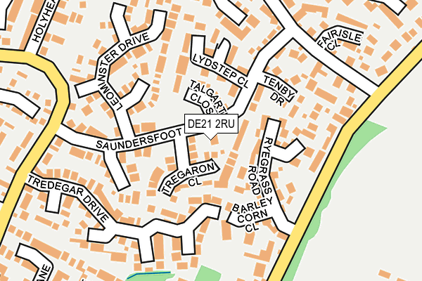 DE21 2RU map - OS OpenMap – Local (Ordnance Survey)